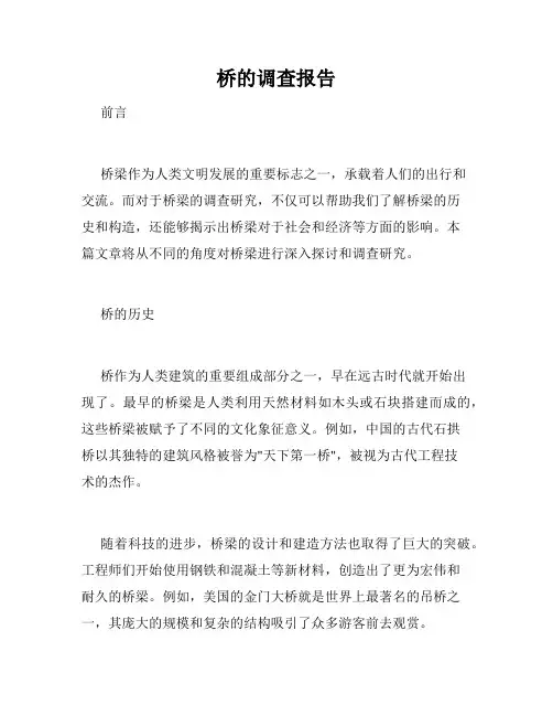 桥的调查报告