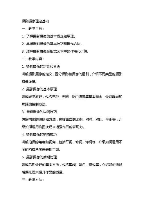 摄影摄像_教案_摄影摄像理论基础