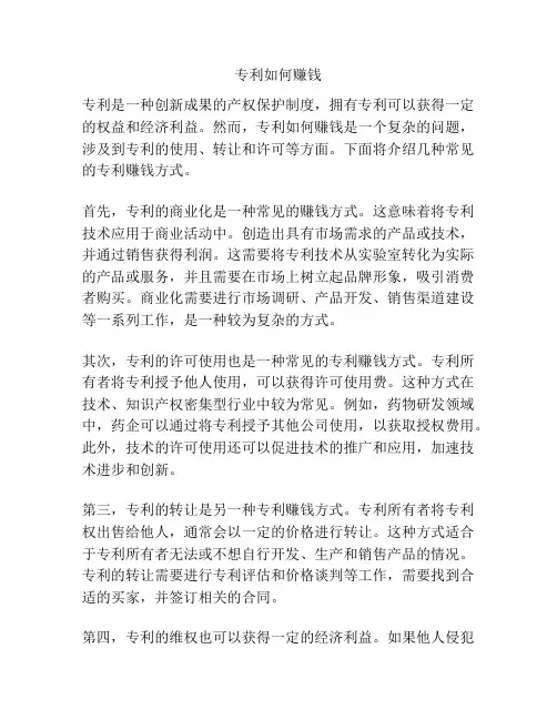专利如何赚钱