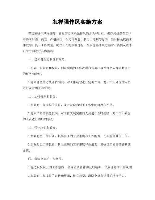 怎样强作风实施方案