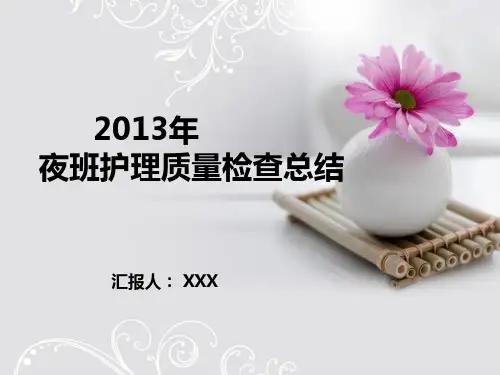 2013年夜班护理质量检查总结
