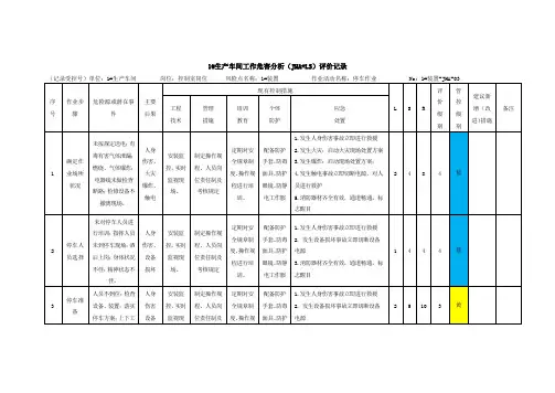 工艺过程安全风险分析停车作业