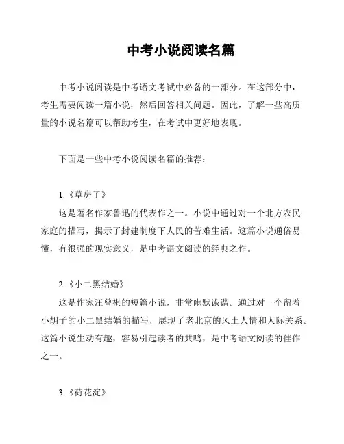 中考小说阅读名篇
