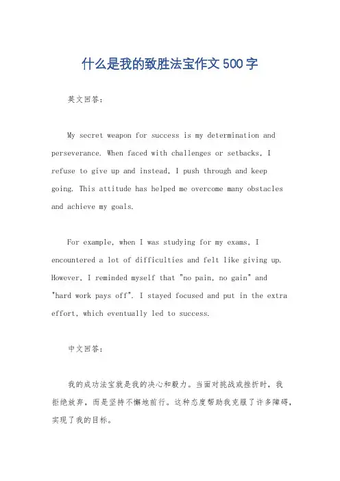 什么是我的致胜法宝作文500字
