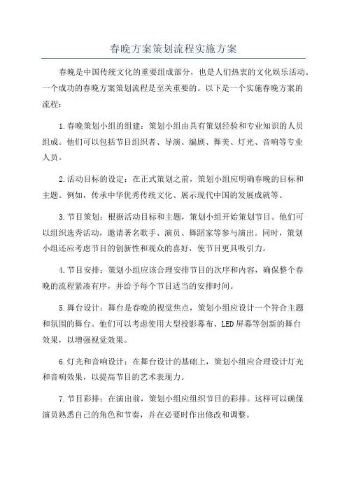 春晚方案策划流程实施方案