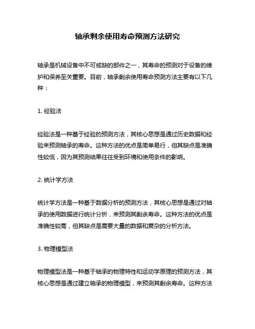 轴承剩余使用寿命预测方法研究