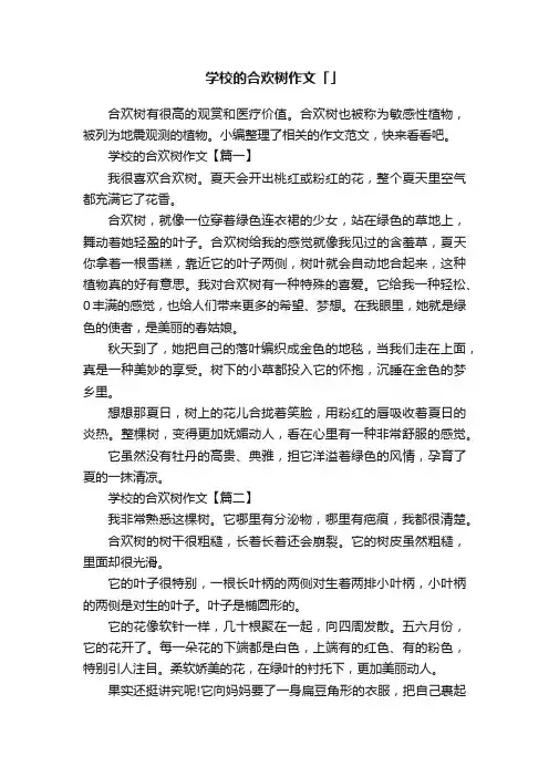 学校的合欢树作文「精选」