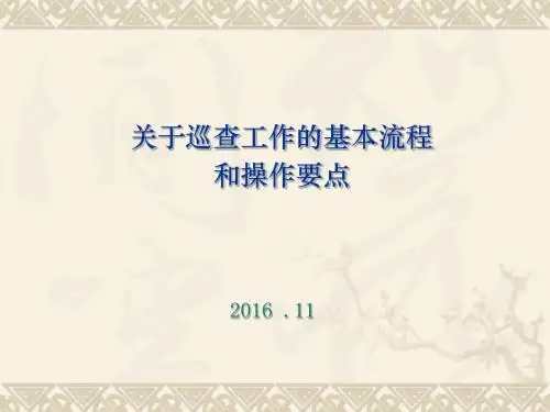 关于巡查工作的基本流程和操作要点
