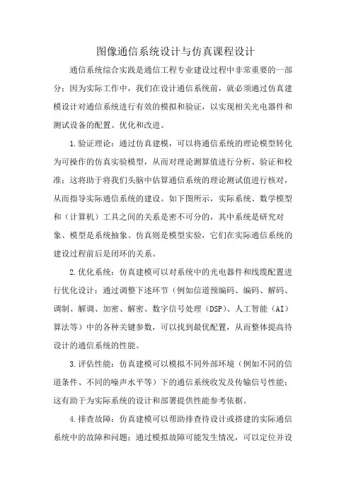 图像通信系统设计与仿真课程设计