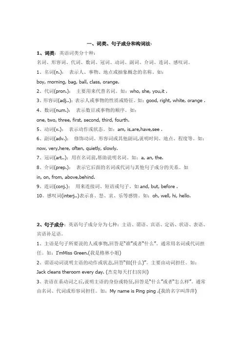 语法整理完