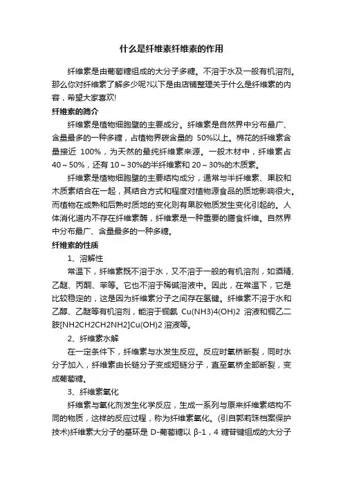 什么是纤维素纤维素的作用