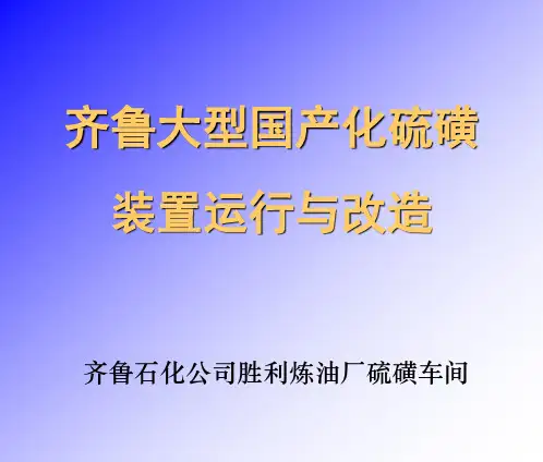 齐鲁大型国产化硫磺装置运行与改造
