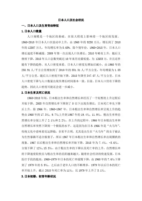 日本人口及社会状况