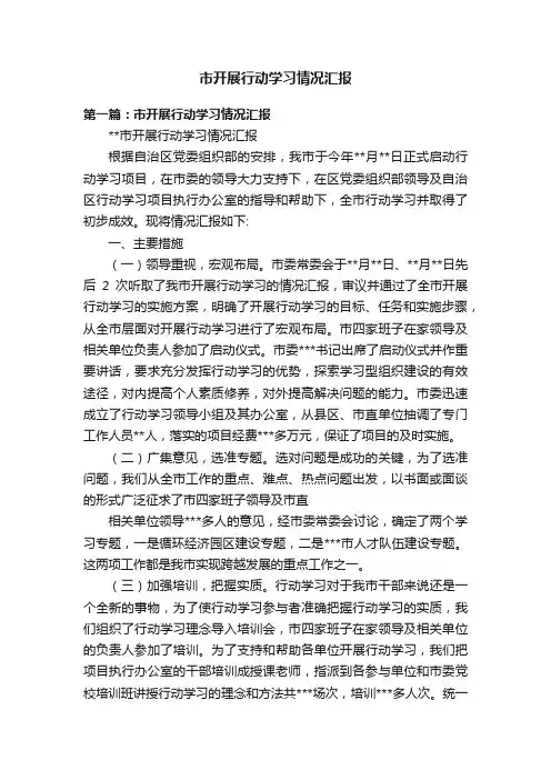 市开展行动学习情况汇报