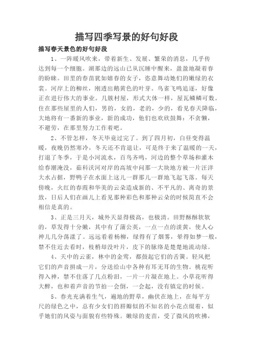 高中作文素材(四季写景的句段)
