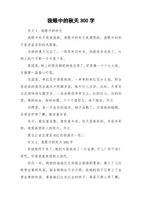 我眼中的秋天300字_作文