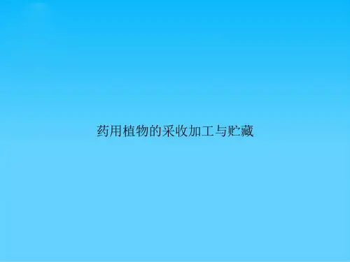 药用植物的采收加工与贮藏