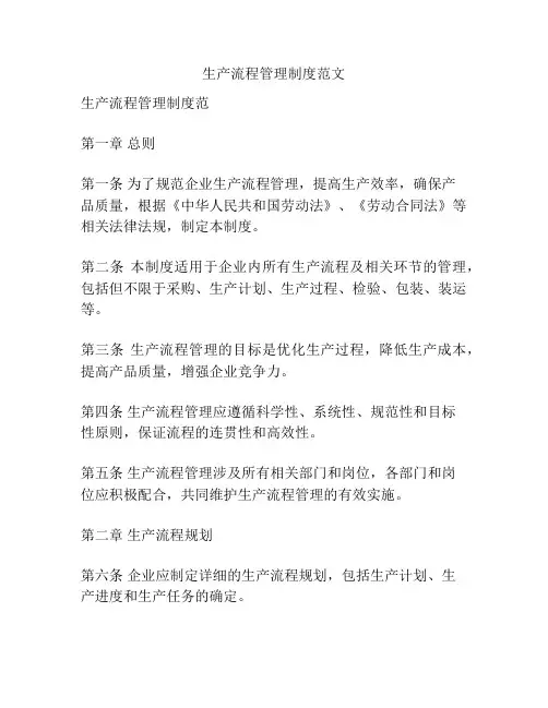 生产流程管理制度范文
