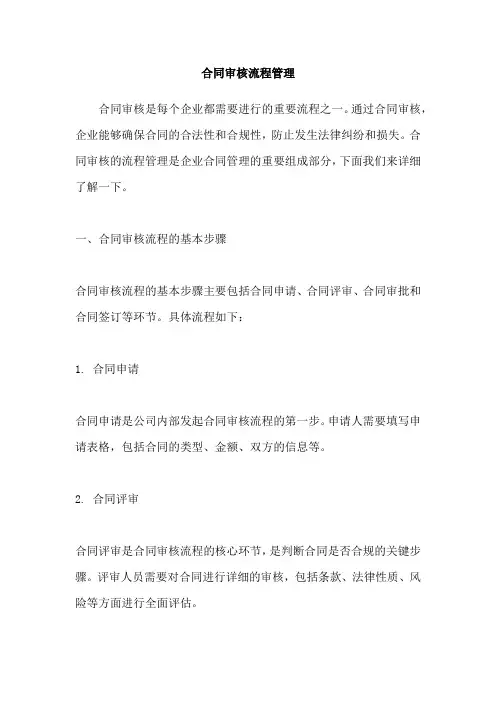 合同审核流程管理