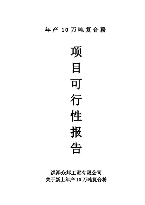 年产10万吨复合粉项目可行性研究报告