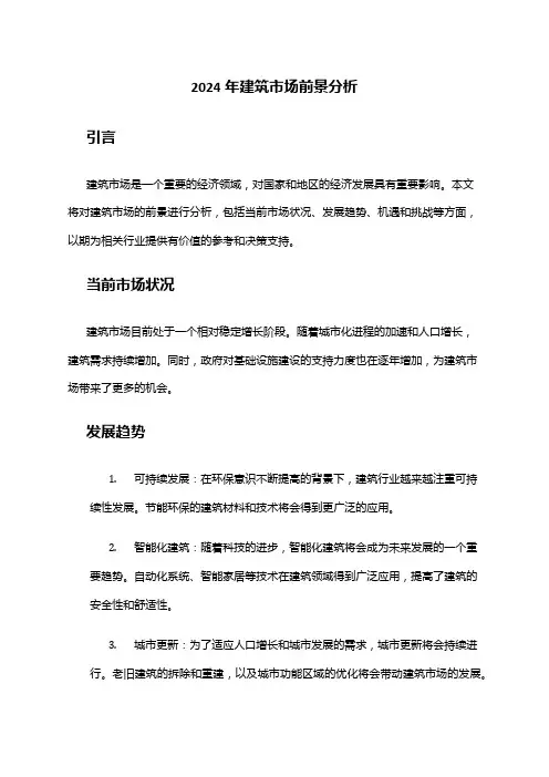2024年建筑市场前景分析