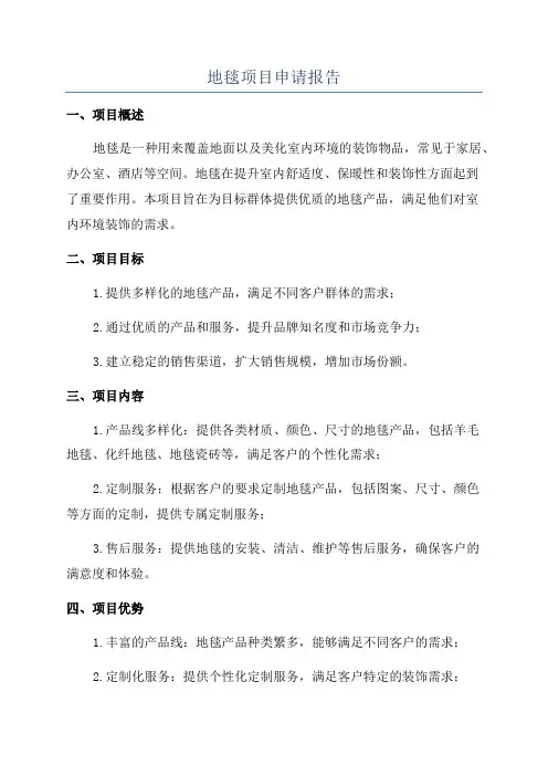 地毯项目申请报告