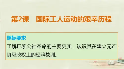 高中历史人民版必修1国际工人运动的艰辛历程 课件PPT