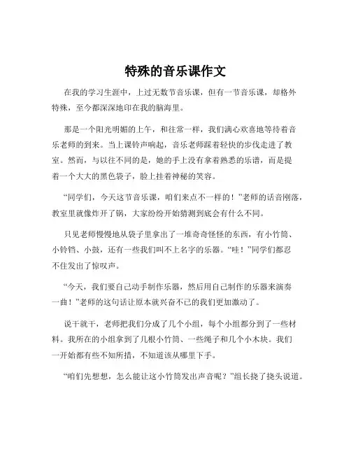特殊的音乐课作文