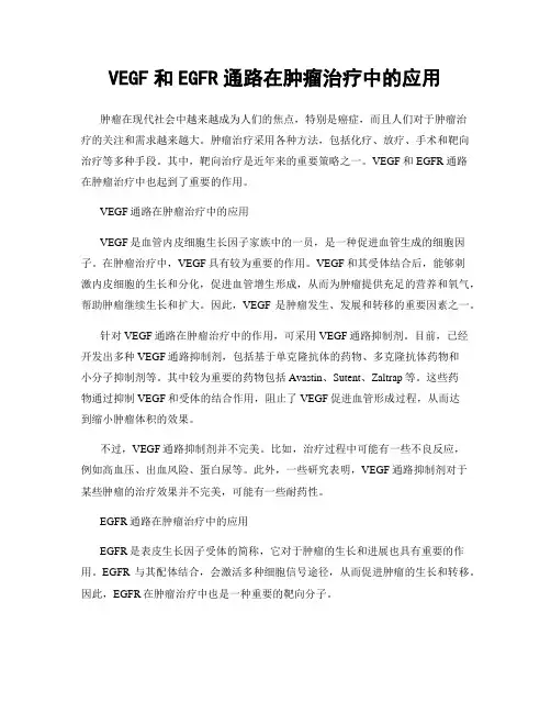 VEGF和EGFR通路在肿瘤治疗中的应用