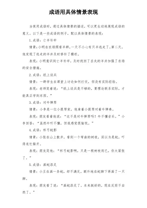 成语用具体情景表现