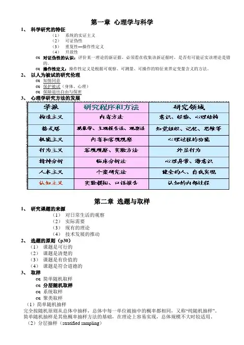 心理学研究方法 课件 (超全的)