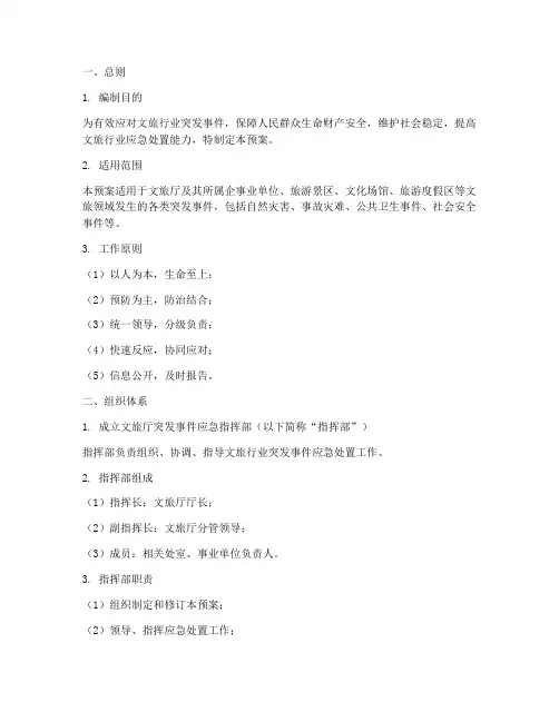 文旅厅突发事件应急预案
