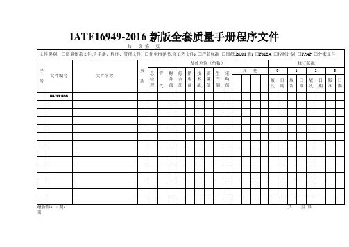 (完整word版)IATF16949-2016版全套质量手册程序文件,推荐文档