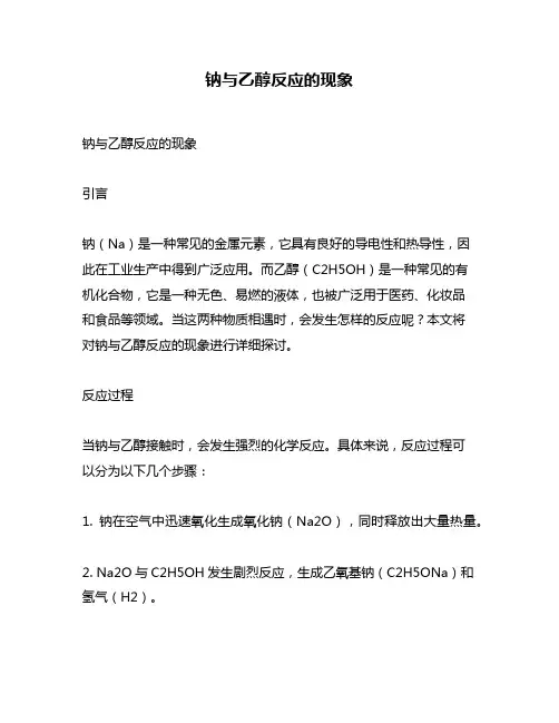 钠与乙醇反应的现象