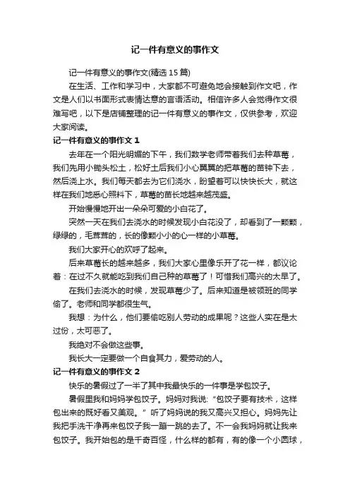 记一件有意义的事作文