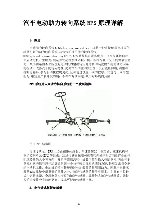 汽车电动助力转向系统EPS原理详解