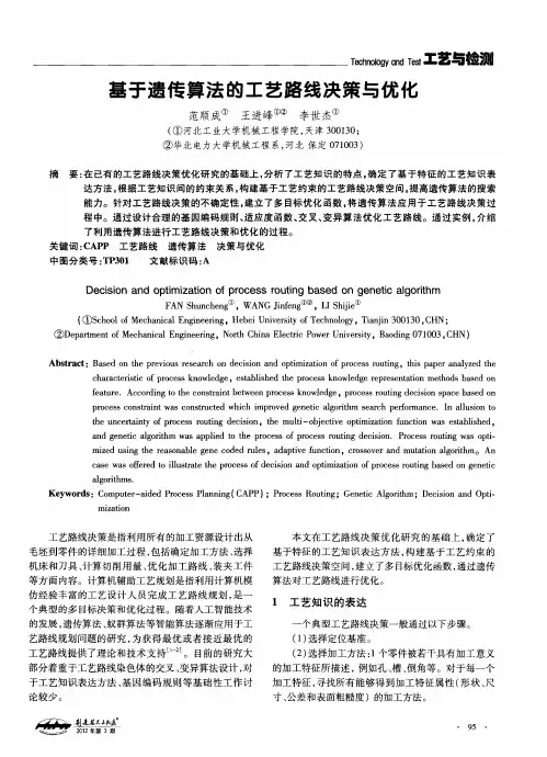 基于遗传算法的工艺路线决策与优化