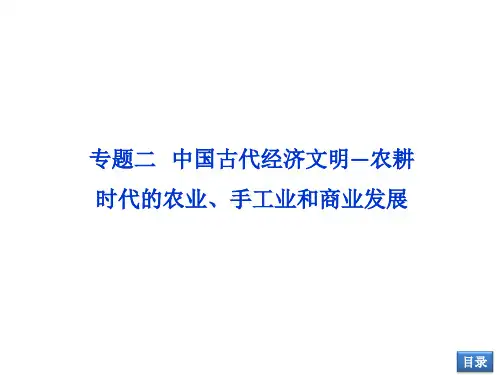 专题二中国古代经济文明—农耕时代的农业、手工业和商业发展