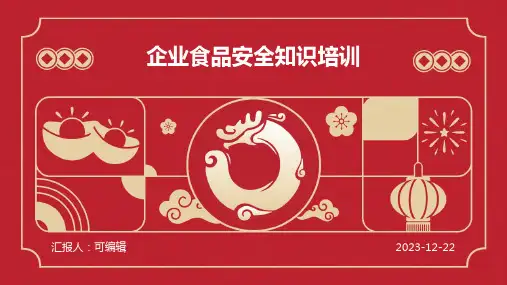 企业食品安全知识培训PPT课件ppt