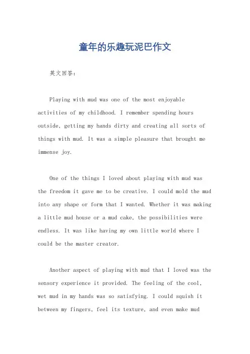 童年的乐趣玩泥巴作文