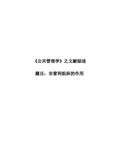 公共管理文献综述