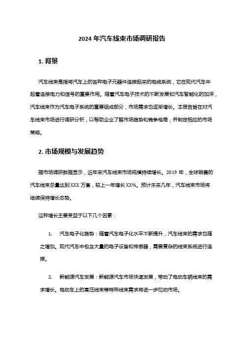 2024年汽车线束市场调研报告