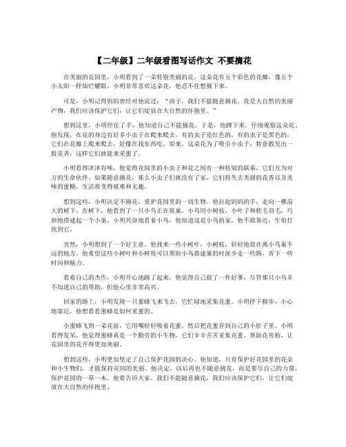 【二年级】二年级看图写话作文 不要摘花