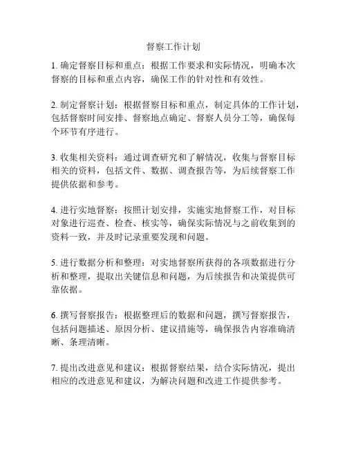 督察工作计划