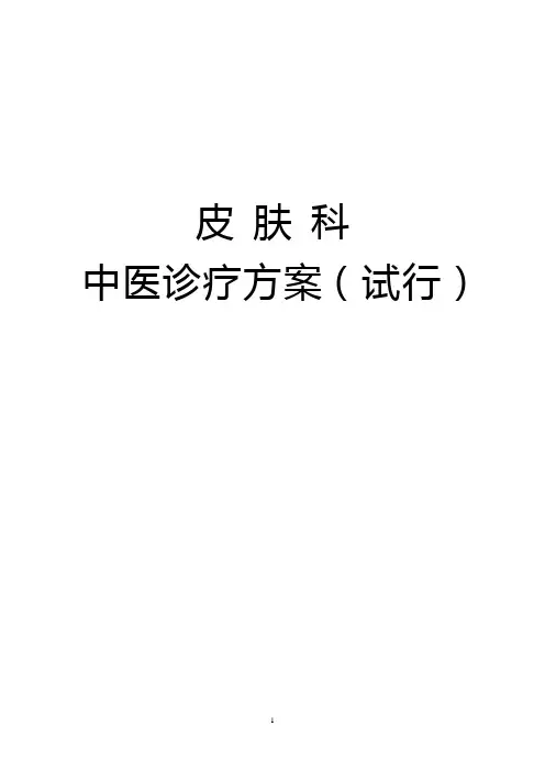 中医诊疗方案皮肤科