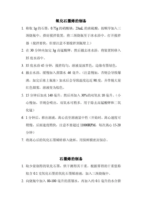 石墨烯薄膜制备步骤