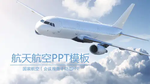 航空飞机会议报告素雅简约精致通用动态PPT模板素材方案