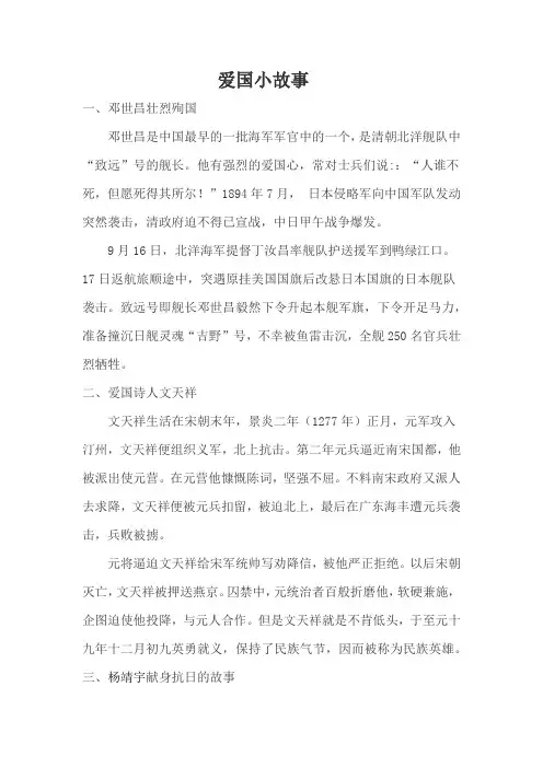 小学生爱祖国小故事