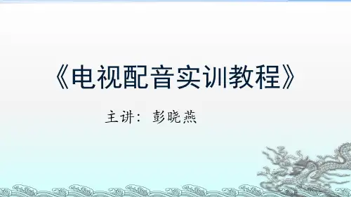 电视配音实训教程ppt课件
