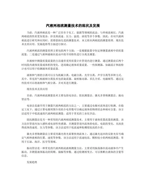 汽液两相流测量技术的现状及发展